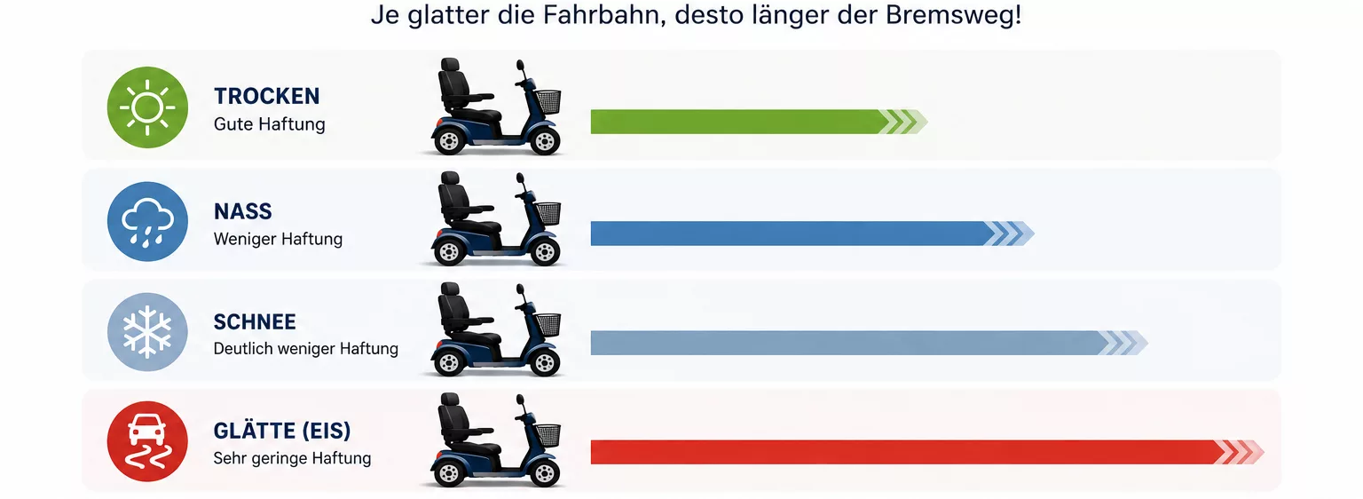 Bei Glätte bremsen