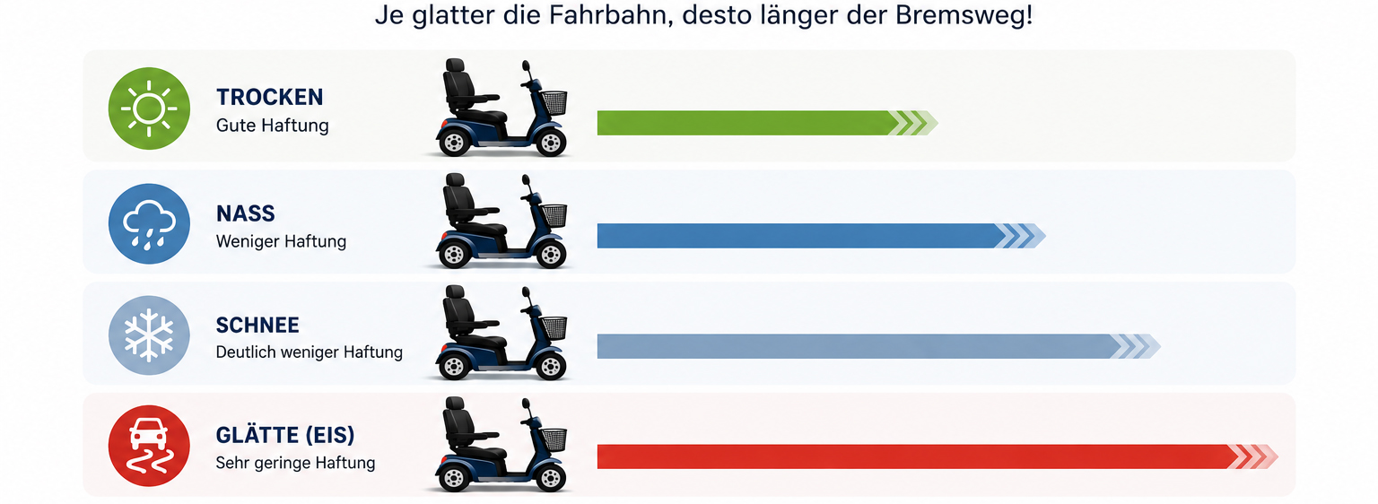 Bei Glätte bremsen