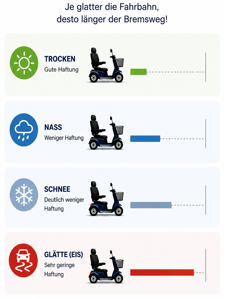 Bei Glätte bremsen