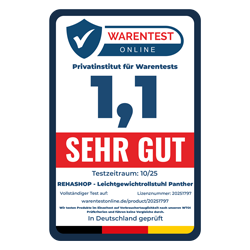 Siegel für Mit sehr gut getestet für Rollstuhl Panther