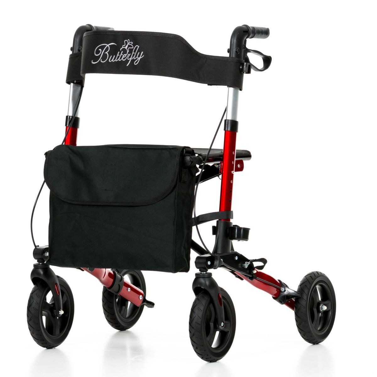 REHASHOP Rollator Butterfly rot Softreifen B-Ware