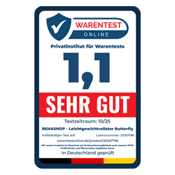 Siegel für Mit sehr gut getestet für Rollator Butterfly