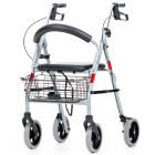 REHASHOP Rollator Vigeo mit Rückenlehne, Reflektoren, Korb und Komfortsitz