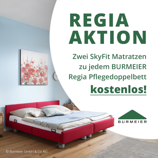 Regia Pflegedoppelbett mit Stoff-/Kunstlederbezug