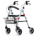 REHASHOP Rollator Vigeo mit Rückenlehne, Reflektoren, Korb und Komfortsitz