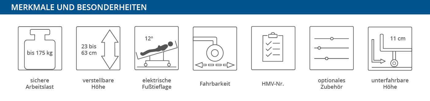 BURMEIER Pflegebett Dali Low Entry - Eigenschaften Übersicht