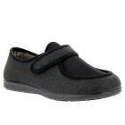 Hausschuh Varomed Ricardo Klettslipper in Schwarz