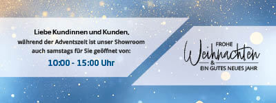 Weihnachts Öffnungszeiten im Showroom Wien