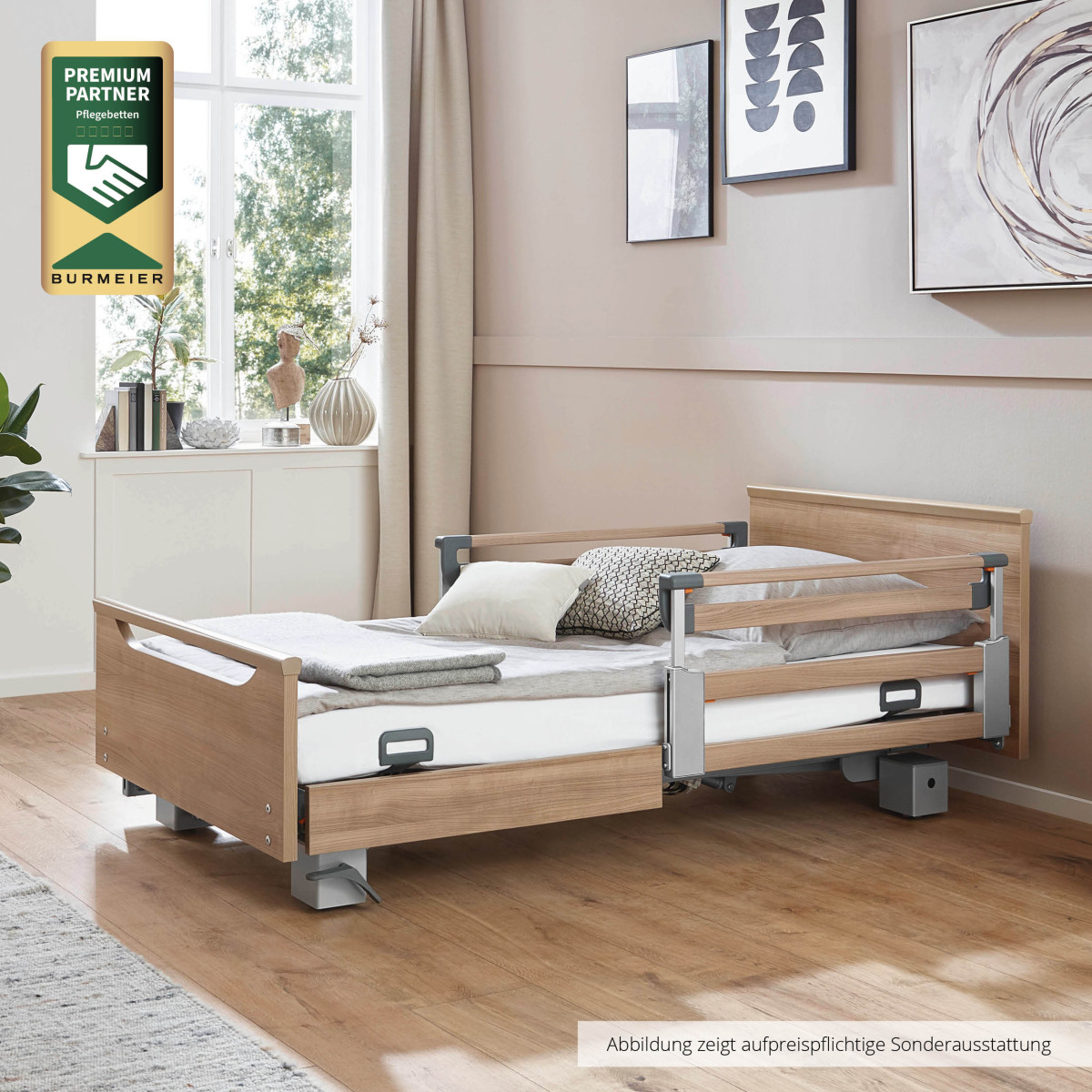 BURMEIER Pflegebett Regia Easy Switch mit Holzdekor