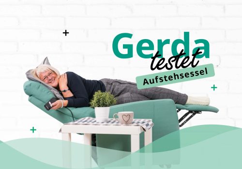 Gerda testet Aufstehsessel: „Da kommt man viel leichter wieder hoch“