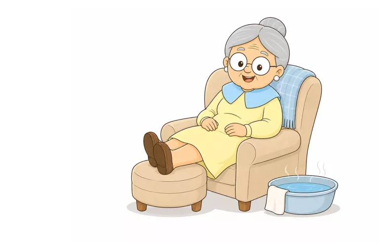 Oma Lenchen müde Beine